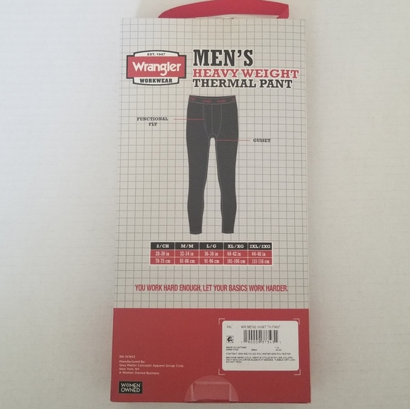 Wrangler Workwear Men's Heavyweight Thermal Pant Functional fly Black - Picture 2 of 4